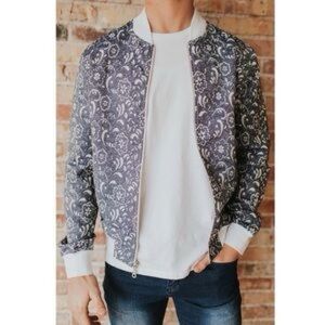 Paisley & Gray men's denim plays Lee zip up bomber jacket NWT